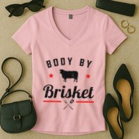 Bbq Body By Brisket Grilling Or Smoking Meat Women's V-Neck T-Shirt