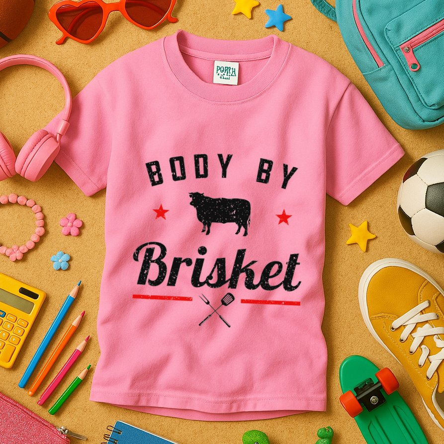 Bbq Body By Brisket Grilling Or Smoking Meat Kids T-Shirt