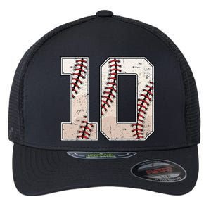 Baseball Birthday Boy Ten 10 Years Old 10th Bday Party Flexfit Unipanel Trucker Cap