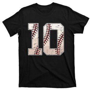 Baseball Birthday Boy Ten 10 Years Old 10th Bday Party T-Shirt