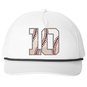 Baseball Birthday Boy Ten 10 Years Old 10th Bday Party Snapback Five-Panel Rope Hat