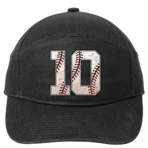 Baseball Birthday Boy Ten 10 Years Old 10th Bday Party 7-Panel Snapback Hat