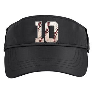 Baseball Birthday Boy Ten 10 Years Old 10th Bday Party Adult Drive Performance Visor