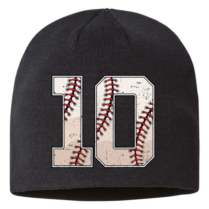 Baseball Birthday Boy Ten 10 Years Old 10th Bday Party Sustainable Beanie