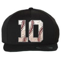 Baseball Birthday Boy Ten 10 Years Old 10th Bday Party Wool Snapback Cap