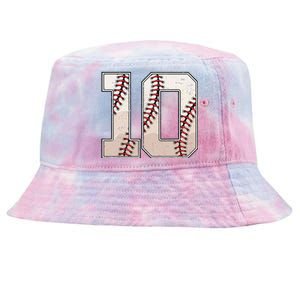 Baseball Birthday Boy Ten 10 Years Old 10th Bday Party Tie-Dyed Bucket Hat