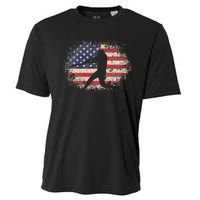 Baseball Bat Ball 4th of July Christmas Gift American Flag Cooling Performance Crew T-Shirt