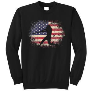 Baseball Bat Ball 4th of July Christmas Gift American Flag Sweatshirt