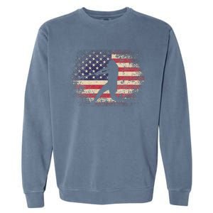 Baseball Bat Ball 4th of July Christmas Gift American Flag Garment-Dyed Sweatshirt