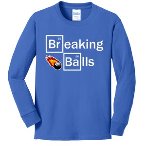 Breaking Balls Billiard Player Pool Snooker 8 Ball Funny Cute Gift Kids Long Sleeve Shirt