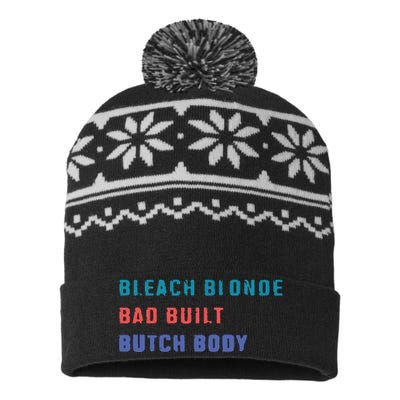 Bleach Blonde Bad Built Butch Bod USA-Made Snowflake Beanie