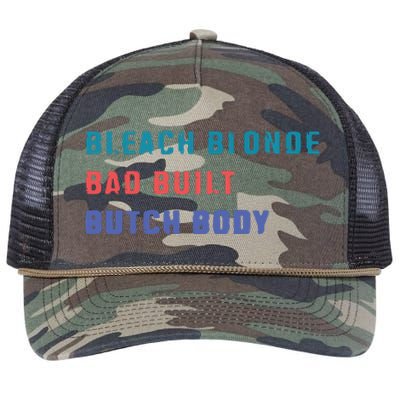 Bleach Blonde Bad Built Butch Bod Retro Rope Trucker Hat Cap