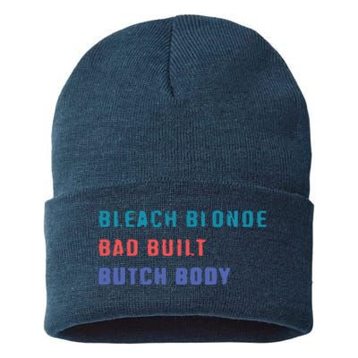 Bleach Blonde Bad Built Butch Bod Sustainable Knit Beanie