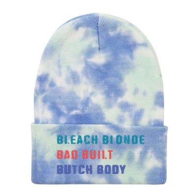 Bleach Blonde Bad Built Butch Bod Tie Dye 12in Knit Beanie