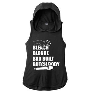 Bleach Blonde Bad Built Butch Body Ladies PosiCharge Tri-Blend Wicking Draft Hoodie Tank