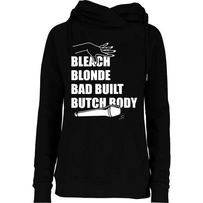 Bleach Blonde Bad Built Butch Body Womens Funnel Neck Pullover Hood