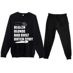 Bleach Blonde Bad Built Butch Body Premium Crewneck Sweatsuit Set