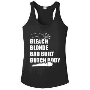 Bleach Blonde Bad Built Butch Body Ladies PosiCharge Competitor Racerback Tank