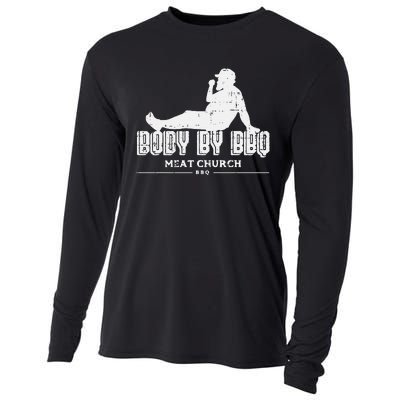 Body By Bbq Funny Barbecue Grill Meat Lover Cooling Performance Long Sleeve Crew