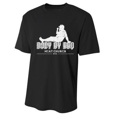 Body By Bbq Funny Barbecue Grill Meat Lover Performance Sprint T-Shirt