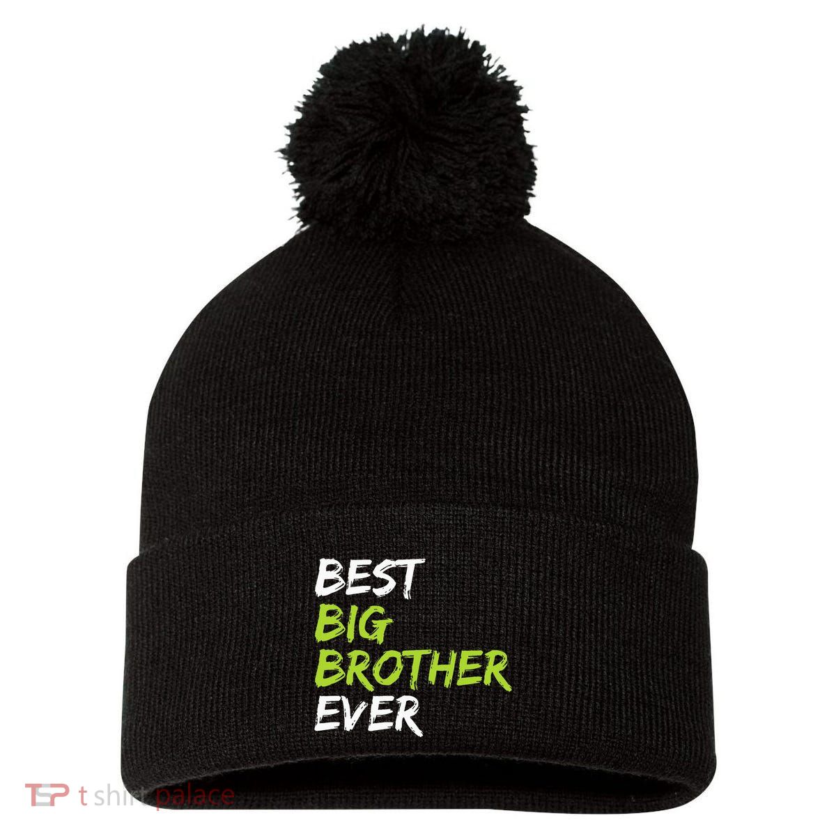 Best Big Brother Ever Pom Pom 12in Knit Beanie