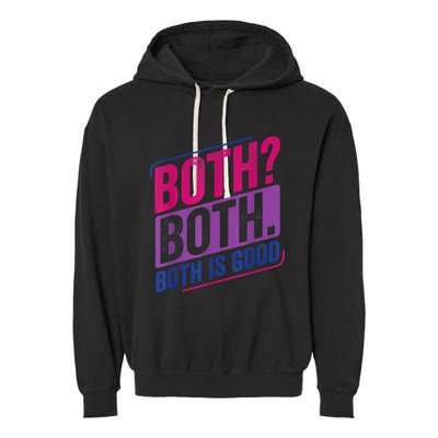 Both? Both? Bi Pride Bisexual Bisexuality Flag Garment-Dyed Fleece Hoodie