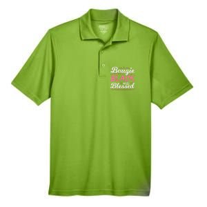 Bougie Black Blessed Dope Boujee Melanin Christmas Gift Tee Cute Gift Men's Origin Performance Pique Polo