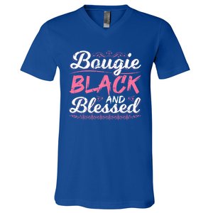 Bougie Black Blessed Dope Boujee Melanin Christmas Gift Tee Cute Gift V-Neck T-Shirt