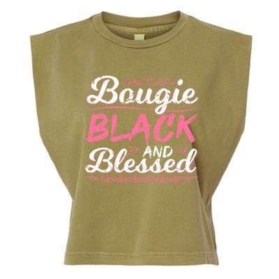 Bougie Black Blessed Dope Boujee Melanin Christmas Gift Tee Cute Gift Garment-Dyed Women's Muscle Tee