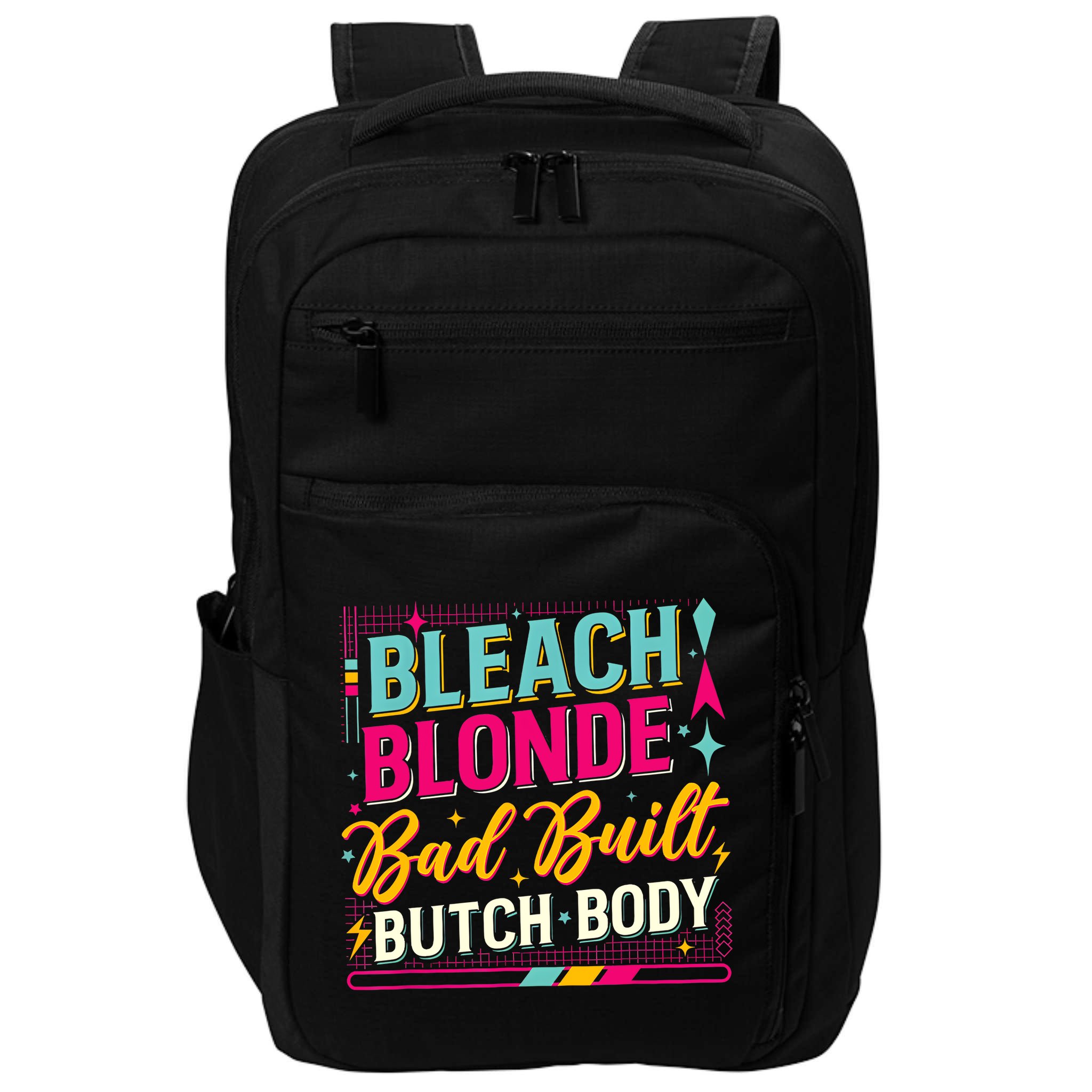 Beach Blonde Bad Built Butch Body Funny Council Impact Tech Backpack