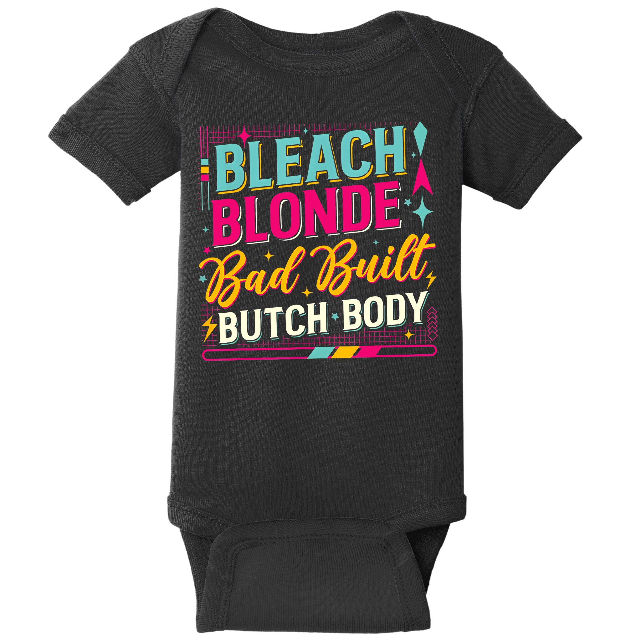 Beach Blonde Bad Built Butch Body Funny Council Baby Bodysuit