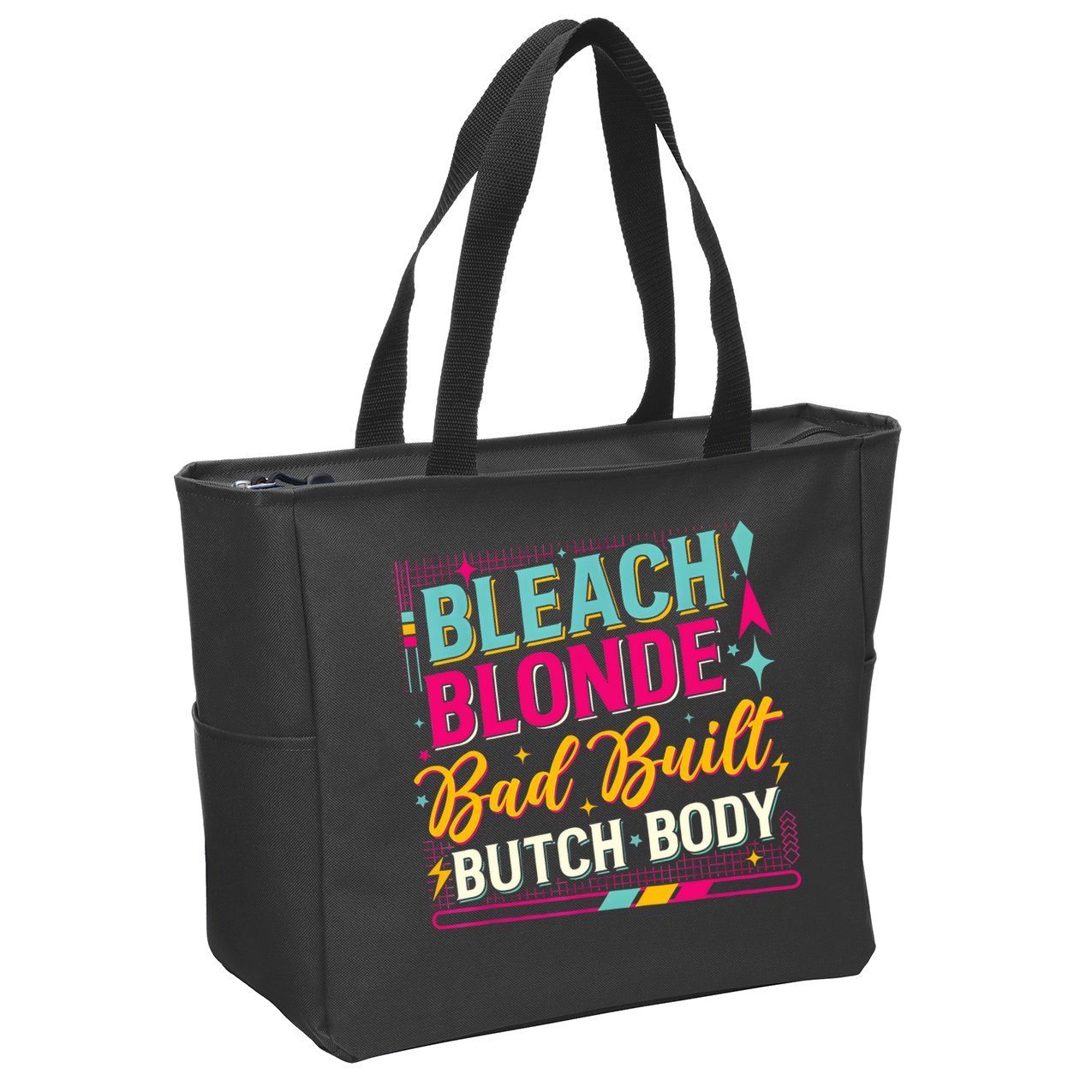 Beach Blonde Bad Built Butch Body Funny Council Zip Tote Bag