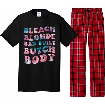 Bleach Blonde Bad Built Butch Body Funny Groovy Tie Die Pajama Set