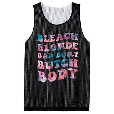 Bleach Blonde Bad Built Butch Body Funny Groovy Tie Die Mesh Reversible Basketball Jersey Tank