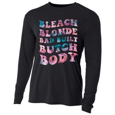 Bleach Blonde Bad Built Butch Body Funny Groovy Tie Die Cooling Performance Long Sleeve Crew