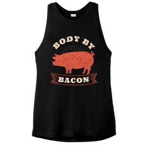 Body By Bacon For Low Carb High Fat Ketogenic Diet Ladies PosiCharge Tri-Blend Wicking Tank