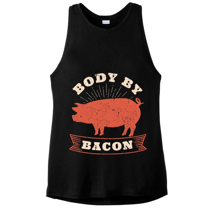Body By Bacon For Low Carb High Fat Ketogenic Diet Ladies PosiCharge Tri-Blend Wicking Tank