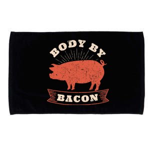 Body By Bacon For Low Carb High Fat Ketogenic Diet Microfiber Hand Towel