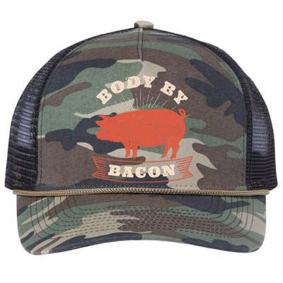 Body By Bacon For Low Carb High Fat Ketogenic Diet Retro Rope Trucker Hat Cap