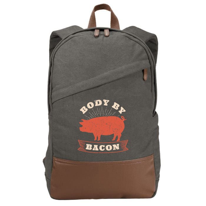 Body By Bacon For Low Carb High Fat Ketogenic Diet Cotton Canvas Backpack
