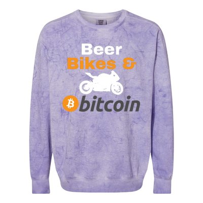 Beer Bikes Bitcoin, Vintage Bitcoin Logo, Bitcoin Crypto, Bitcoin Blockchain Colorblast Crewneck Sweatshirt