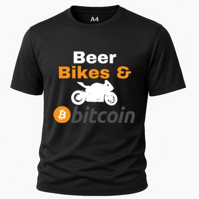 Beer Bikes Bitcoin, Vintage Bitcoin Logo, Bitcoin Crypto, Bitcoin Blockchain Cooling Performance Crew T-Shirt