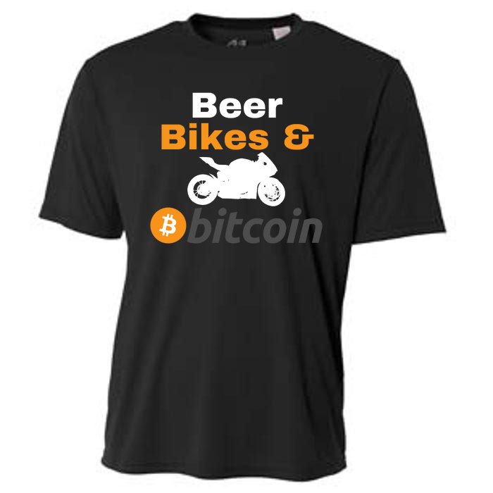 Beer Bikes Bitcoin, Vintage Bitcoin Logo, Bitcoin Crypto, Bitcoin Blockchain Cooling Performance Crew T-Shirt