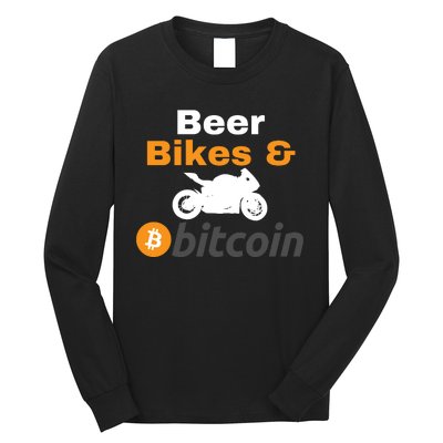 Beer Bikes Bitcoin, Vintage Bitcoin Logo, Bitcoin Crypto, Bitcoin Blockchain Long Sleeve Shirt