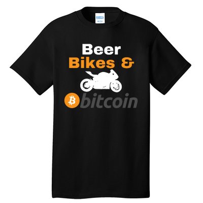 Beer Bikes Bitcoin, Vintage Bitcoin Logo, Bitcoin Crypto, Bitcoin Blockchain Tall T-Shirt