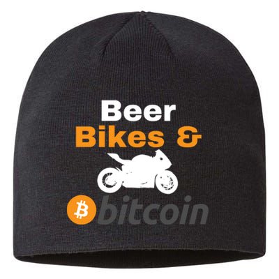 Beer Bikes Bitcoin, Vintage Bitcoin Logo, Bitcoin Crypto, Bitcoin Blockchain Sustainable Beanie