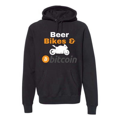 Beer Bikes Bitcoin, Vintage Bitcoin Logo, Bitcoin Crypto, Bitcoin Blockchain Premium Hoodie