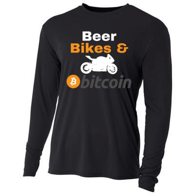 Beer Bikes Bitcoin, Vintage Bitcoin Logo, Bitcoin Crypto, Bitcoin Blockchain Cooling Performance Long Sleeve Crew