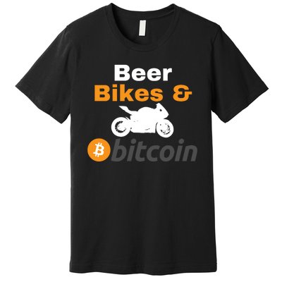 Beer Bikes Bitcoin, Vintage Bitcoin Logo, Bitcoin Crypto, Bitcoin Blockchain Premium T-Shirt