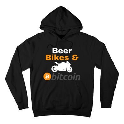 Beer Bikes Bitcoin, Vintage Bitcoin Logo, Bitcoin Crypto, Bitcoin Blockchain Tall Hoodie